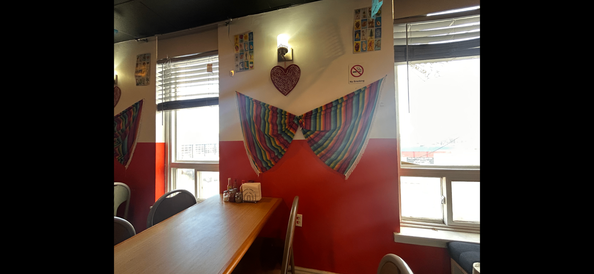 Cozy window seating with Mexican textiles